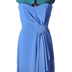 195. After Six Royal Blue Short Strapless Chiffon Prom Dress sz 8